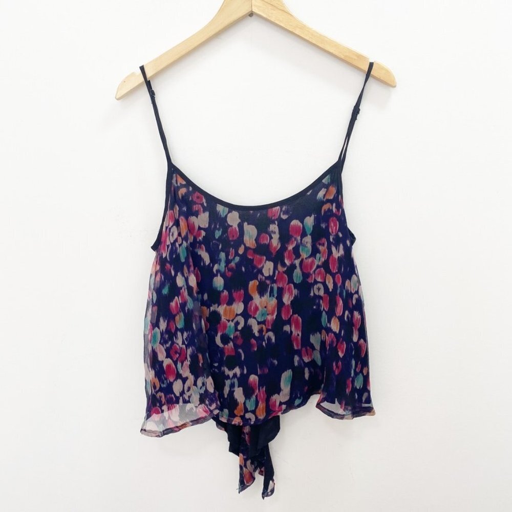 Olivaceous Abstract Print Tank Blouse Size Medium